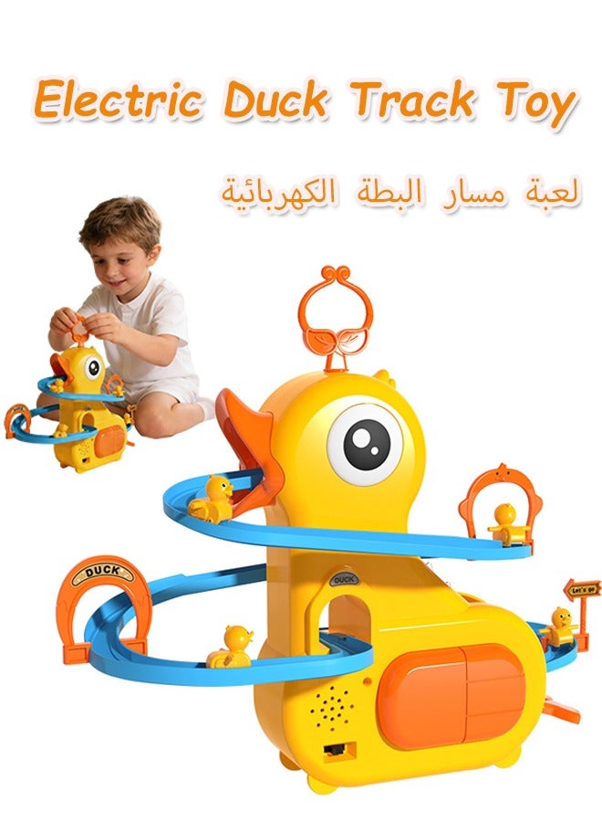 Aimayapet Track toy, Small Ducks Climbing Toys for Toddler, Electric Duck Track Toy, Kids Electric Duck Climbing Stairs Tracks Slide Toy Set with Light and Music, Preschool Toddler Boy Toys Educational Parent-Child Interactive Kids Toy - Image 1
